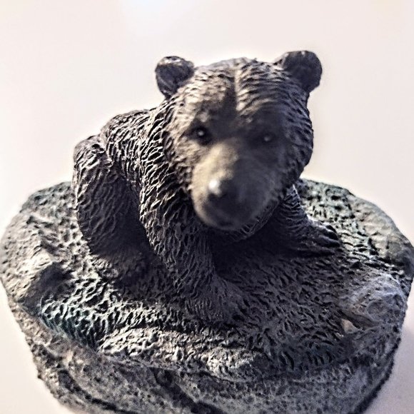 Rustic Black Bear Trinket Cast Resin Jewelry Box w/Lid ~ Cabin / Lodge Decor EUC - Picture 8 of 10